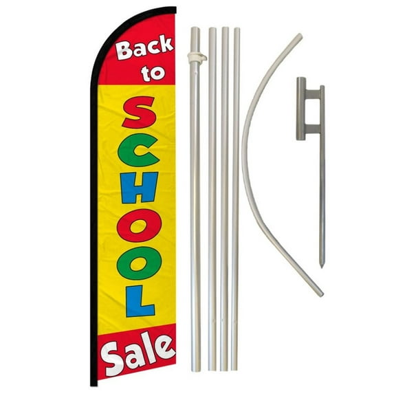 Back to School Sale Windless Banner Flag & Pole Kit