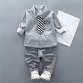 thumbnail image 1 of BXSRUTA Toddler Boys Outfit Sets Todder Boys' Spring Two-Piece Suit Boy's Handsome Shirt Dress Children's Suit Boy's Suit, 3T, 1 of 8