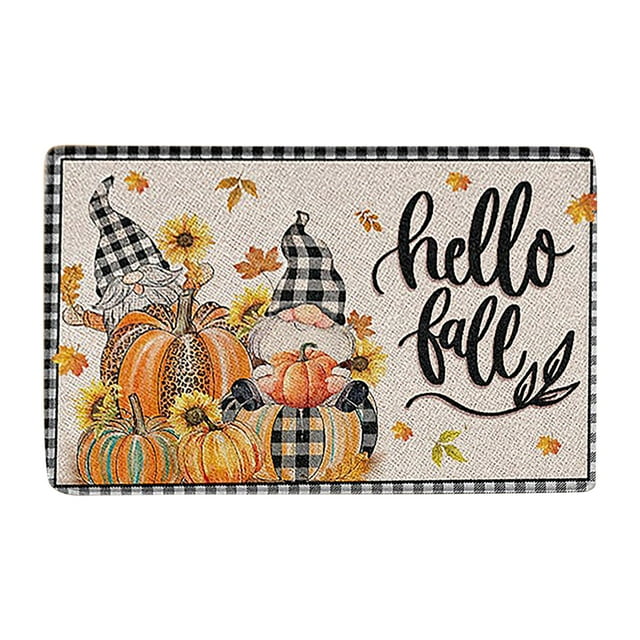 Back to School Savings! ESULOMP Thanksgiving Door Mat Floor Mat Hallway Kitchen Foot Mat Soft Carpet A, 40 x 60cm