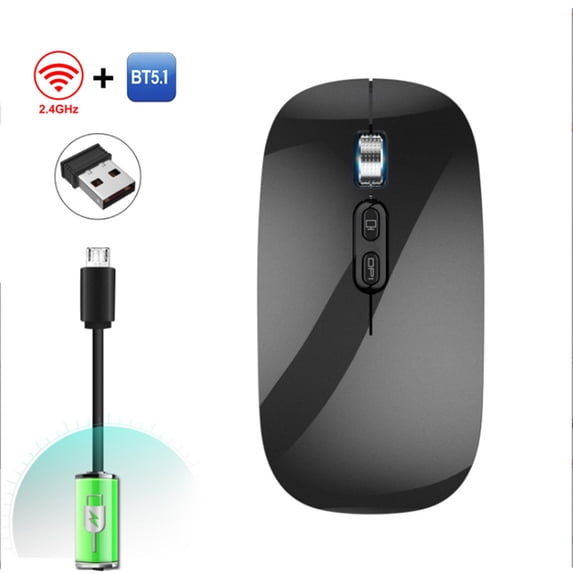 JOGZMZ 2.4GHz Wireless Bluetooth Mode Gaming Mouse Wireless Optical USB Gaming Mouse 1600DPI Rechargeable Mute Mice