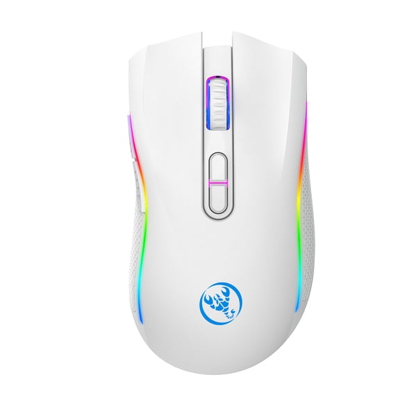 JOGZMZ 2.4GHz Wireless Mouse Gaming Mouse RGB Backlight Wireless Optical USB Gaming Mouse 4800DPI Rechargeable Mute Mice