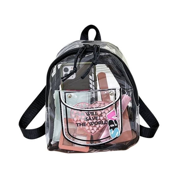 JOGZMZ Backpack, PVC Women Bag-transparent Backpack-plastic Cloth- Back Backpack- Candy Colored Student Bag- Large Capacity