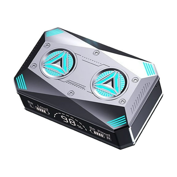 JOGZMZ Mecha Wind Wireless Bluetooth Headset HD Noise Cancellation 9D Surround Low Latency High Range with Digital Display