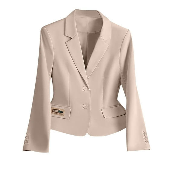 Pohista My Items Blazers for Women Casual Jackets Plus Size Ladies Solid Color Lapel Button Elegant Suit Jacket