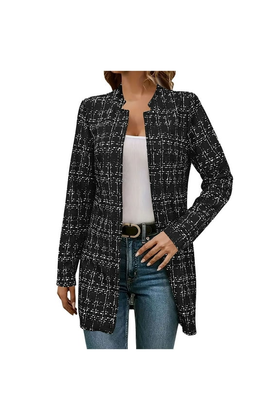 My Items Blazers for Women Winter Jackets Ladies Long Sleeve Mid-Length Casual Jacket