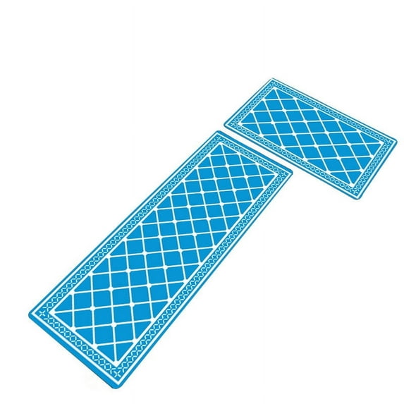 Back to School Savings! SRUILUO Kitchen Printed Non-Slip Carpet Set Of 2 Microfiber Kitchen Rugs Non-Slip Soft Bathroom Rugs Sky Blue, 40 x 120cm