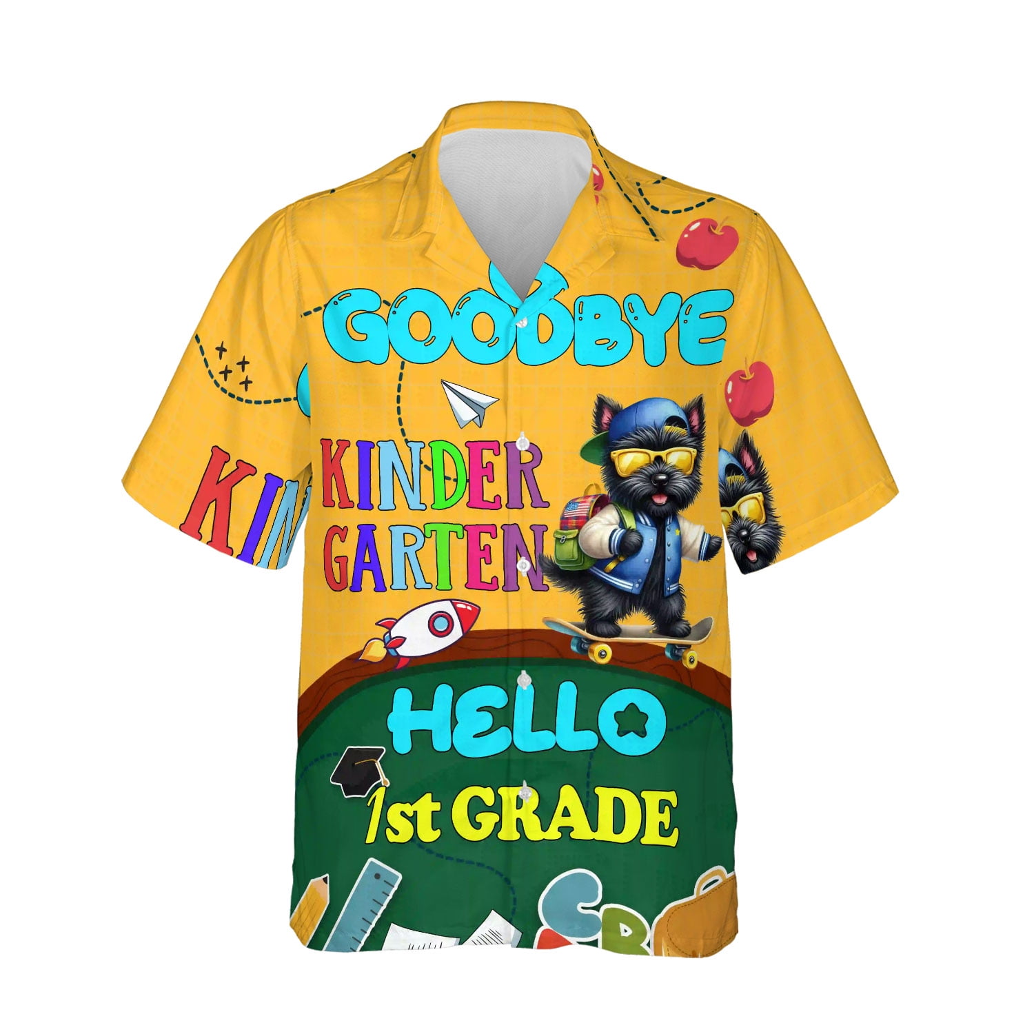 Back to School Scottish Terrier Goodbye Kindergarten Hello 1st Grade(04)
