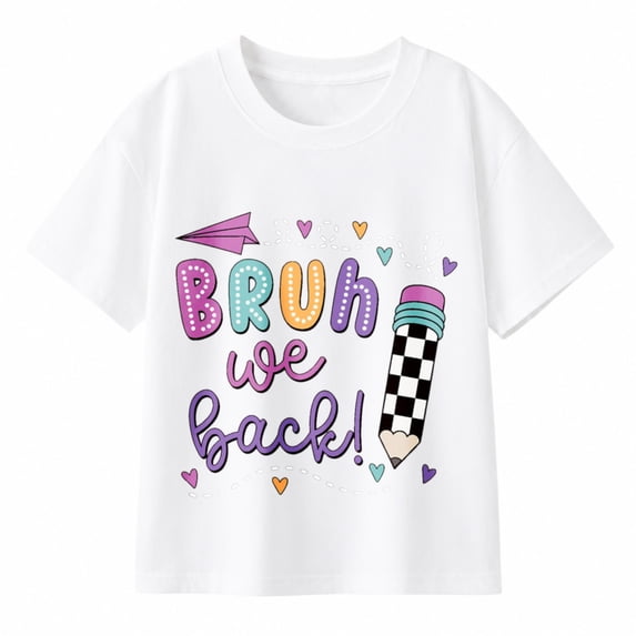 Back to School Shirt for Women First Day of School T-Shirt Bruh We Back Pencil Tee Tops