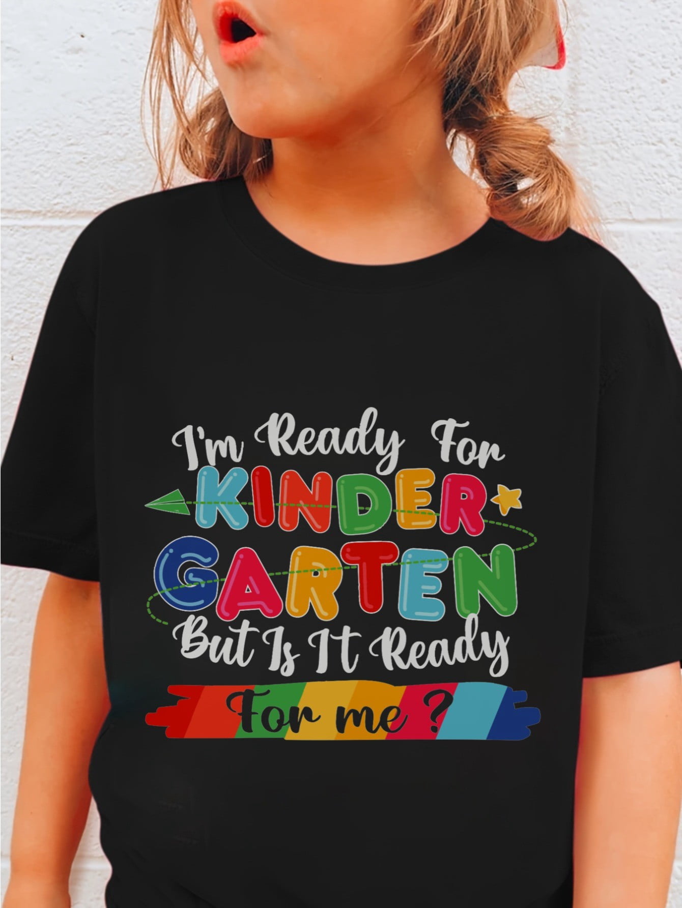 Back-to-School Summer New Fashion Girls "I'M READY for KINDERGARTEN ...