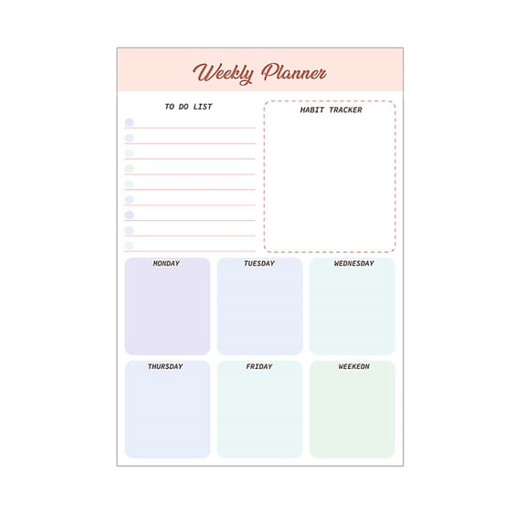 Back to School Supplies Undated Vertical Magnetic Weekly Planner Double-Volume Binding Agenda for Personal Academic Office Home To-Do Lists