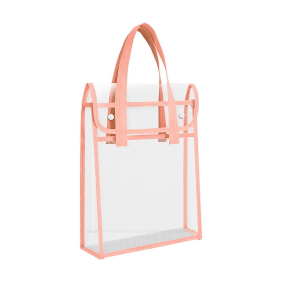 Back to School Supplies,ransparent PVC Tote Bag Large Capacity Clear School Handbag Double Layer Book Carrying Bag for Students Classroom Travel