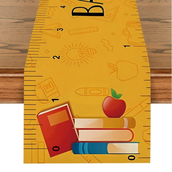Back to School Table Runner Colorful Ruler for Classroom and Table Decoration