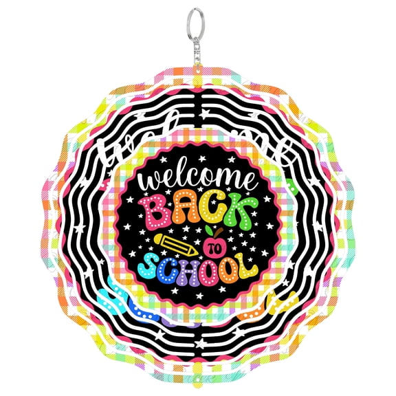 Back to School Teacher 3D Wind Spinner, UV Printed Tinplate, Classroom Decor, Educational Appreciation Gift, Rou