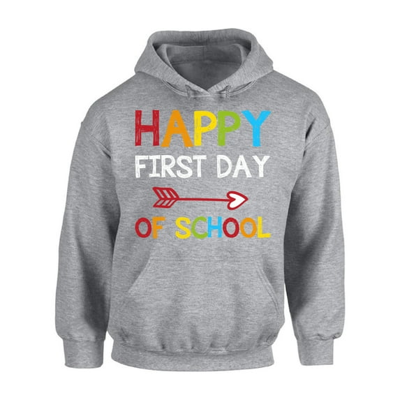 Back to School Teacher Hoodie Happy First Day of School Sweatshirt for Men School Theme Clothing Women's Hoodie Funny School Teacher Sweater