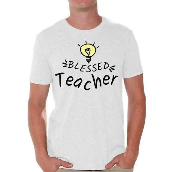 Back to School Teacher Shirts for Mens Blessed Teacher T Shirt Men School Theme Clothing Mens T-Shirt Funny School Teacher T Shirts