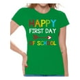 thumbnail image 1 of Back to School Teacher Shirts for Women's Happy First Day of School Ladies T Shirt School Theme Clothing Women T-Shirt Funny School Teacher T Shirts, 1 of 4