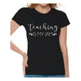 thumbnail image 1 of Back to School Teacher Shirts for Women's Teaching is My Jam White Ladies T Shirt School Theme Clothing Women T-Shirt Funny School Teacher T Shirts, 1 of 4