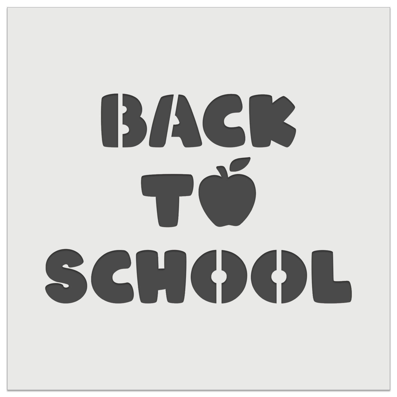 Back to School Text Apple DIY Cookie Wall Craft Stencil - 5.5 Inch ...