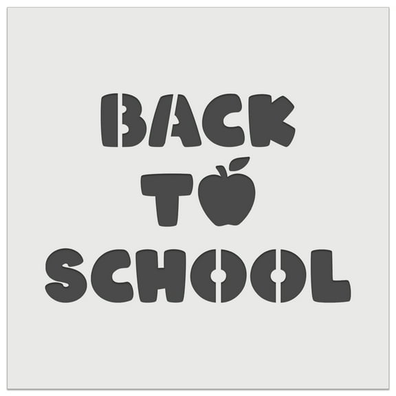 Back to School Text Apple DIY Cookie Wall Craft Stencil - 5.5 Inch