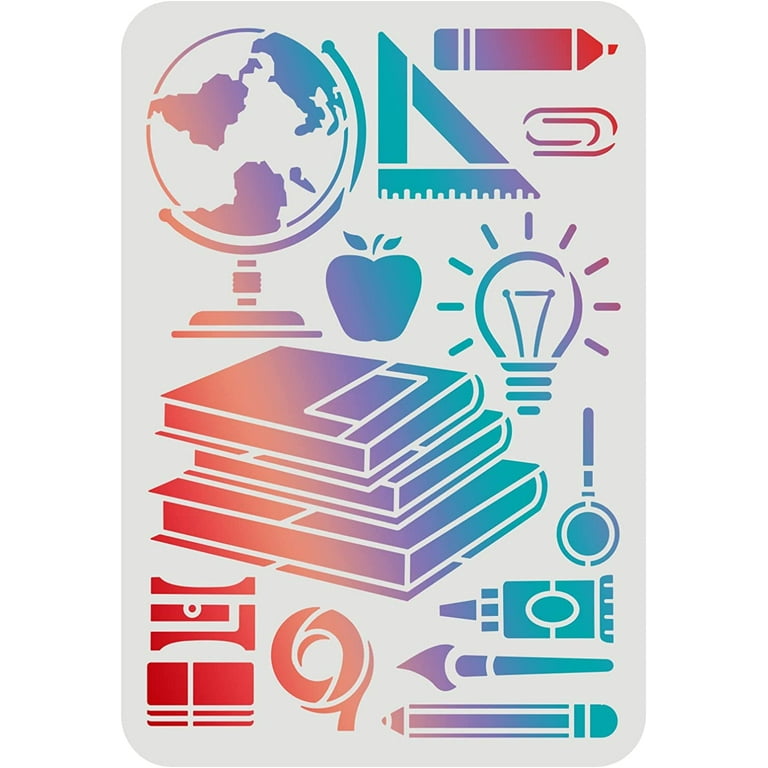 Back to School Theme Stencils for Painting Reusable Teaching Aids Stationery Pattern Stencil Classroom Decoration Stencil - Walmart.com back-to-school-theme-stencils-for-painting-reusable-teaching-aids-stationery-pattern-stencil-classroom-decoration-stencil-walmart-com