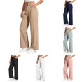 thumbnail image 1 of Back to School Uniform Jeggings for Girls Everyday Casual Chino Trousers for Kids Stretch Waist Comfort Pants Brown 7-8 Years, 1 of 8