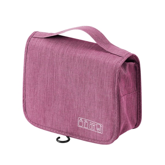 Back to School Water Resistant Toiletry Bag Travel Cosmetic Organizer with Hanging Hook(Purple,One Size)