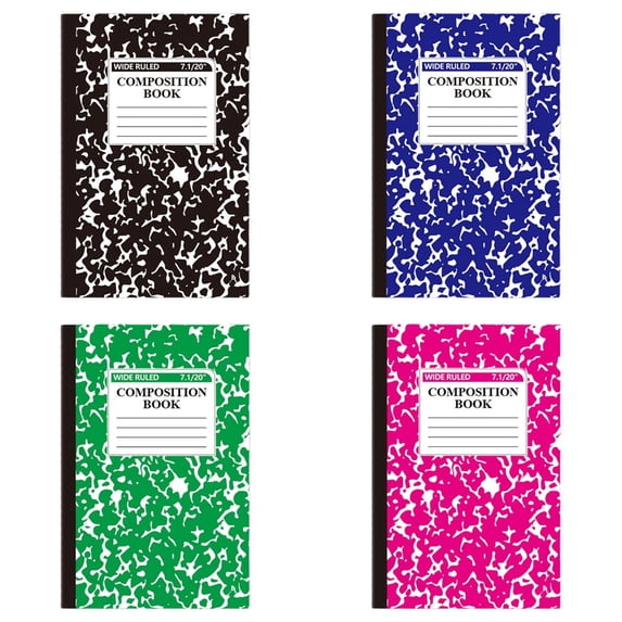 Back to School Wide Ruled Composition Books,Marble Decorative Hardcover Lined Notebooks for Teenagers Kids Classroom Study Note Taking