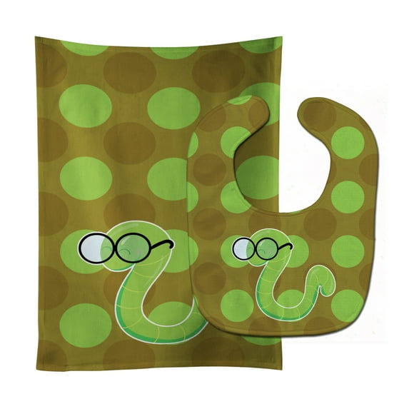 Back to School Worm Baby Bib & Burp Cloth