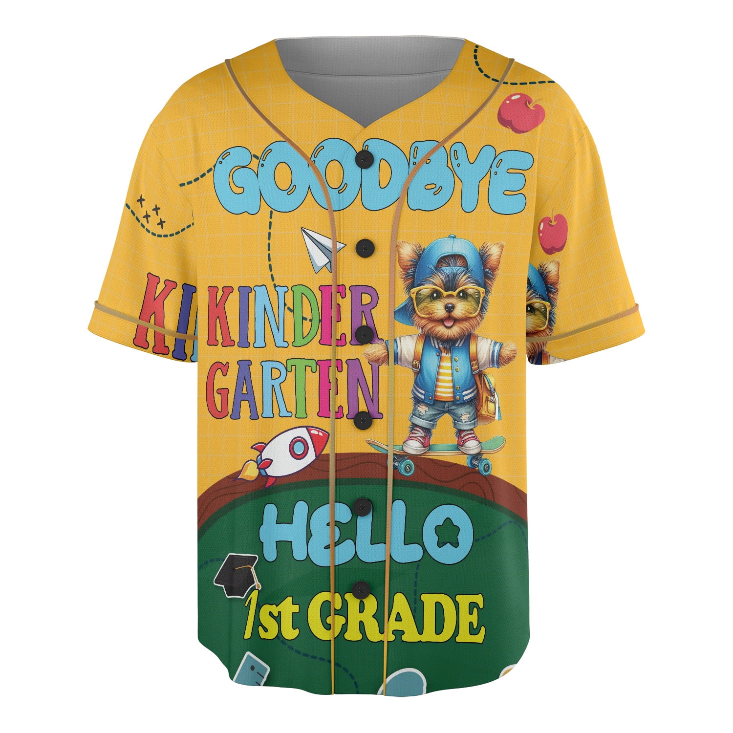 Back to School Yorkshire Terrier Goodbye Kindergarten Hello 1st Grade ...