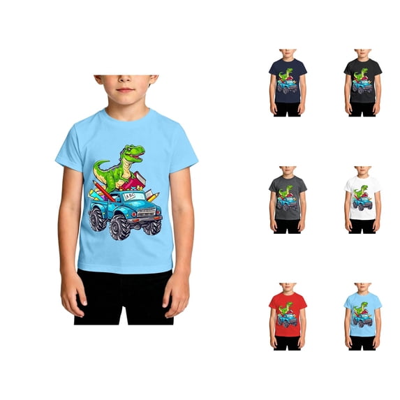 Back to School Shirt Casual Cartoon Prints Boys T Shirts Crewneck Short Sleeve Kids Clothes 1-13 Years