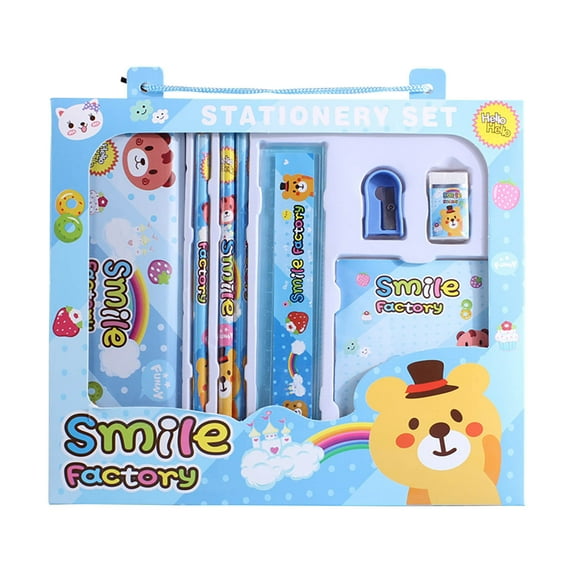 Back to Stationery Set with Pencil Case Note Eraser Sharpener Ruler for Classroom Homework Learning Supplies Durable Cute Design s s