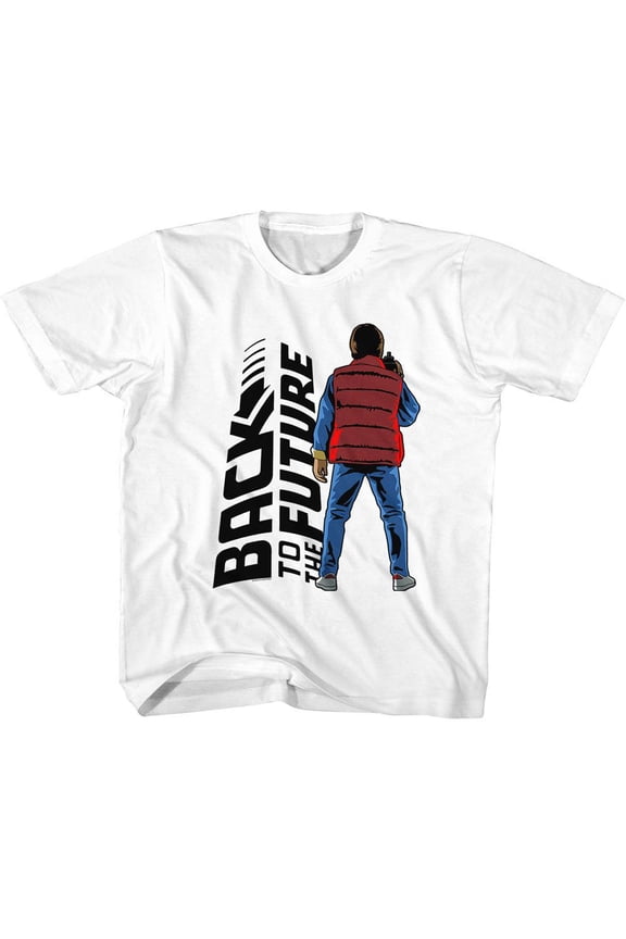 Back To The Future Back To Back White Youth T-Shirt M (10-12)