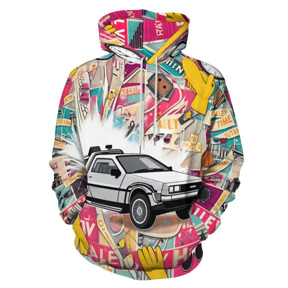 Back to The Future Paper Cut Illustration-2 3D Print Hoodie Men Women Autumn Thin Pullover Sweatshirt Vintage Streetwear Tops