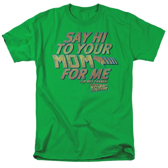 Back to The Future Say Hi Unisex Adult T-Shirt, Kelly Green, 5X-Large