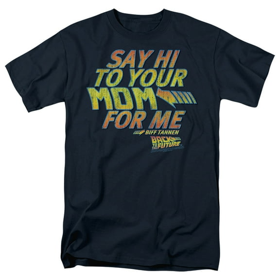 Back to The Future Say Hi Unisex Adult T Shirt (Medium) Navy