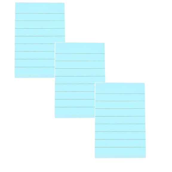 Back-to-schol!3-Pack Blue Ruled Index Cards, 76x51mm Lined Flashcards for Studying, Portable Notecards for Schol, Home, and Office