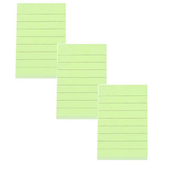 Back-to-schol!3-Pack Green Index Cards, Ruled Notecards for Studying, 76x51mm Portable Flashcards for Office, Home, and Language Learning