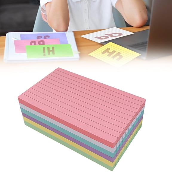 Back-to-schol!Colored index Cards, 300-Page Ruled Notecards 3X5 inch, 6-Pack Assorted Colors, Study Flash Cards for Schol, College, Home Organization
