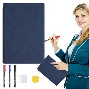 Back-to-schol!Erasable Reusable Whiteboard Notebook, Portable Writing Board for schol Daily Notes, Craft Tables for Adults, Navy Blue