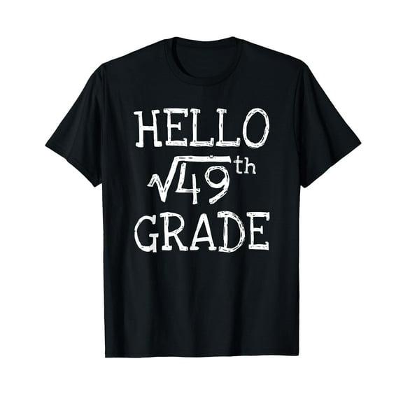 Back to school 7th Grade Square Root of 49 math kids teacher T-Shirt