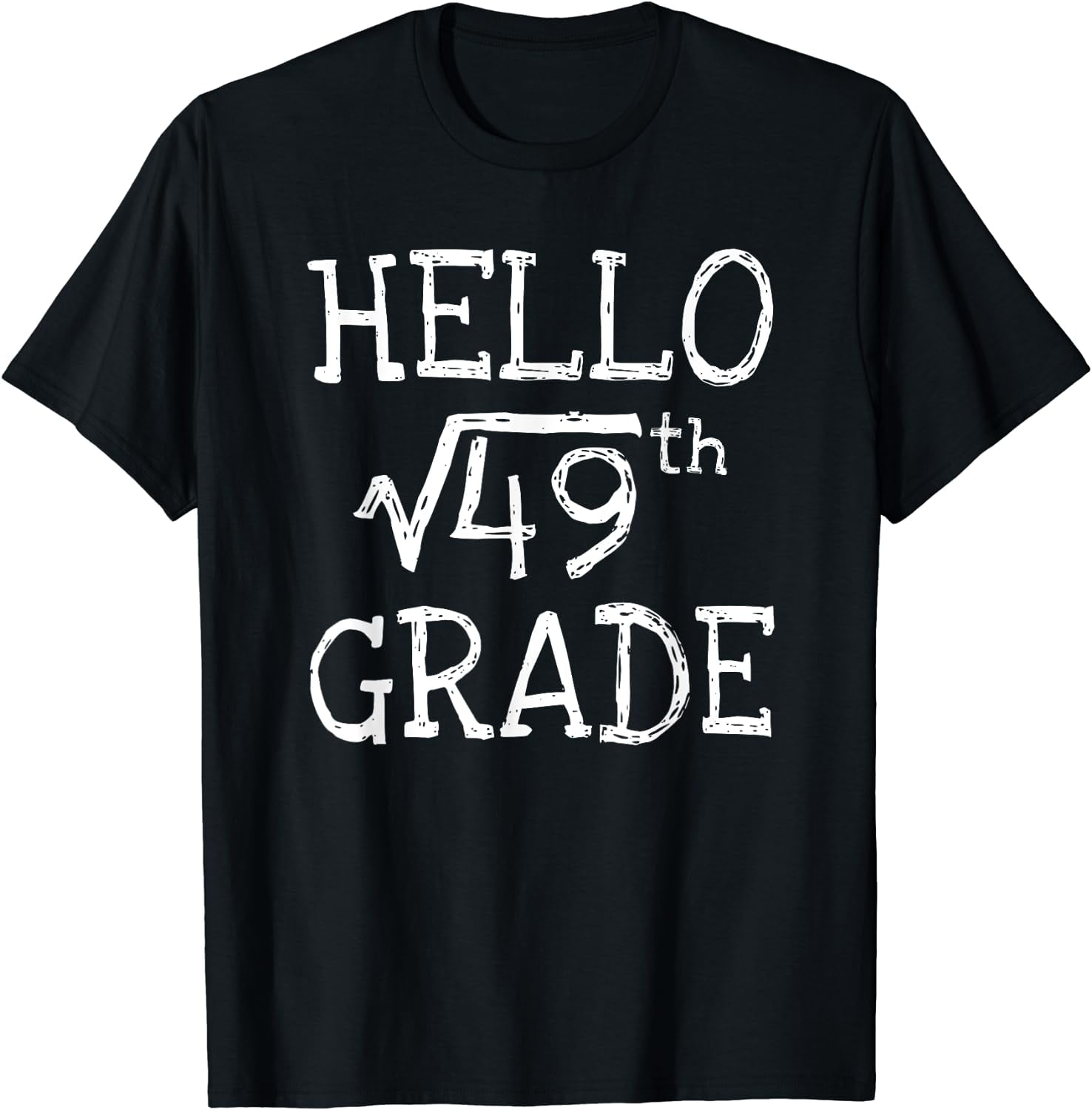 Back to school 7th Grade Square Root of 49 maths teacher TShirt Black
