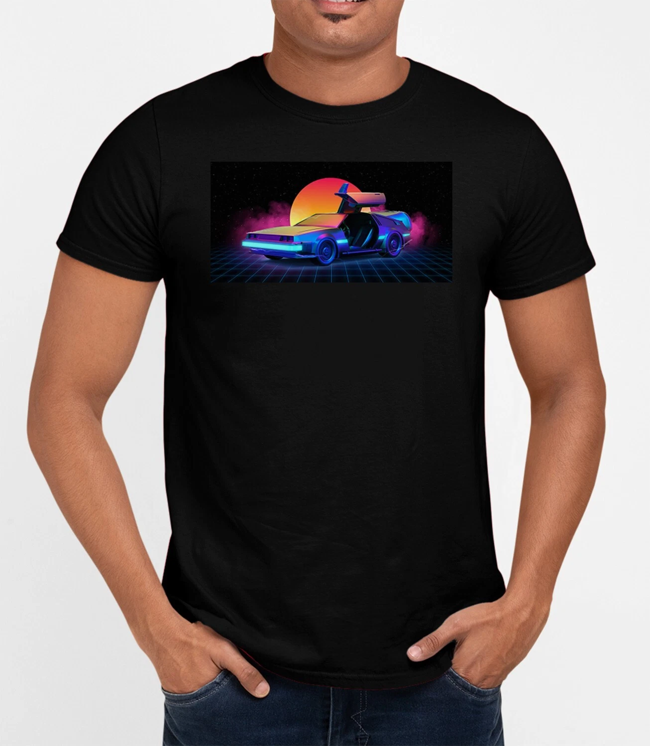 Back to the Futre Delorean Car T-Shirt Temu Shein Classic Movie Tee Gift Retro
