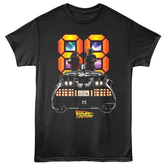 Back to the Future 88 Digital Men's T Shirt (Black, AdultS)