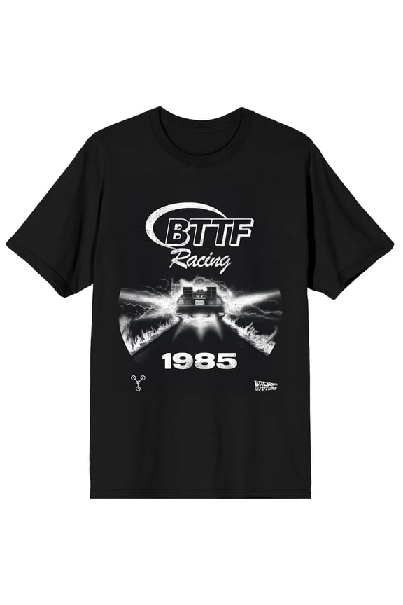 Back to the Future BTTF Tailgate Racing Adult Black Crew Neck Short Sleeve Tee-6XL