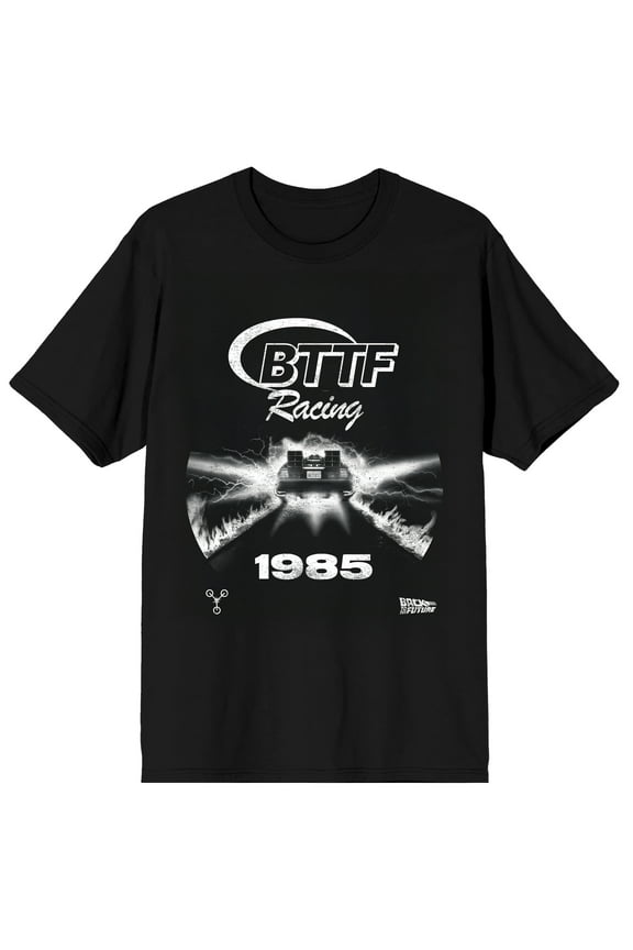 Back to the Future BTTF Tailgate Racing Adult Black Crew Neck Short Sleeve Tee-XXL