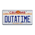 thumbnail image 1 of Back to the Future | DeLorean Time Machine | OUTATIME | Metal Stamped Replica Prop License Plate, 1 of 2