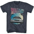 thumbnail image 1 of Back to the Future Delorean Circle Navy Heather T-Shirt, 1 of 2