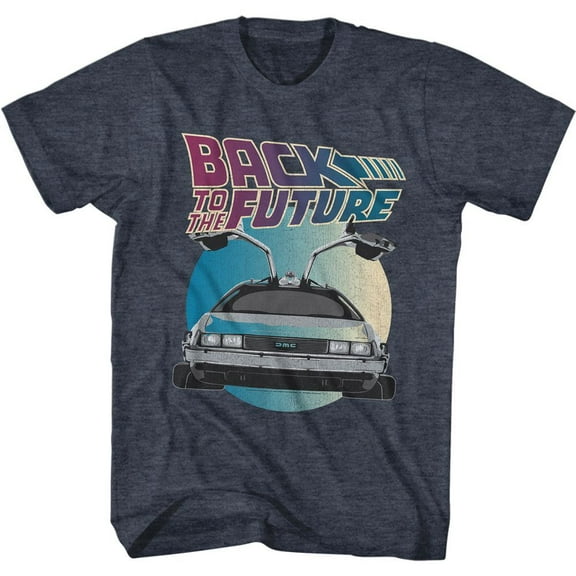 Back to the Future Delorean Circle Navy Heather T-Shirt