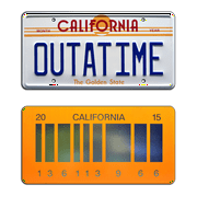Back to the Future | Delorean | OUTATIME + 2015 | Metal Stamped Replica Prop License Plate Combo
