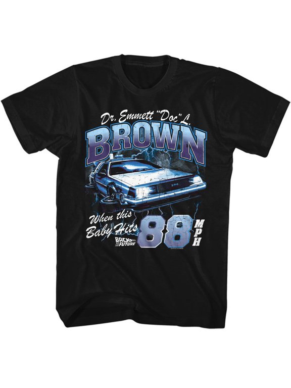 Back to the Future Doc Brown Lightning Black T-Shirt